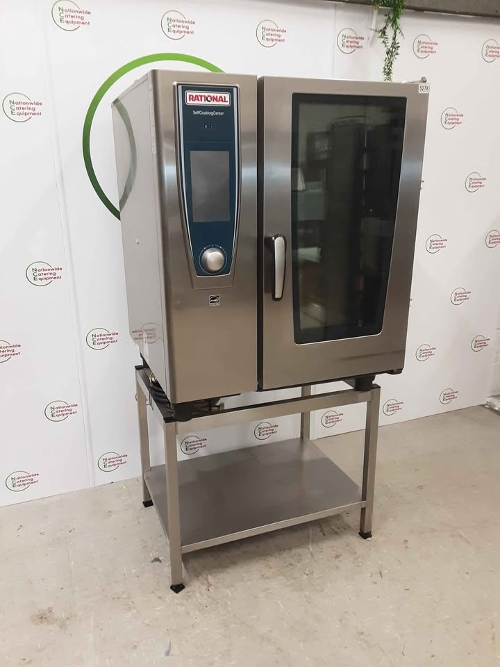 Rational 10 Grid Electric SCC White Efficiency Combi Oven On Stand (NCE5278)
