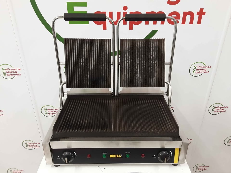 Buffalo Double Ribbed Panini/Contact Grill, Model- DM902-02 (NCE5849)