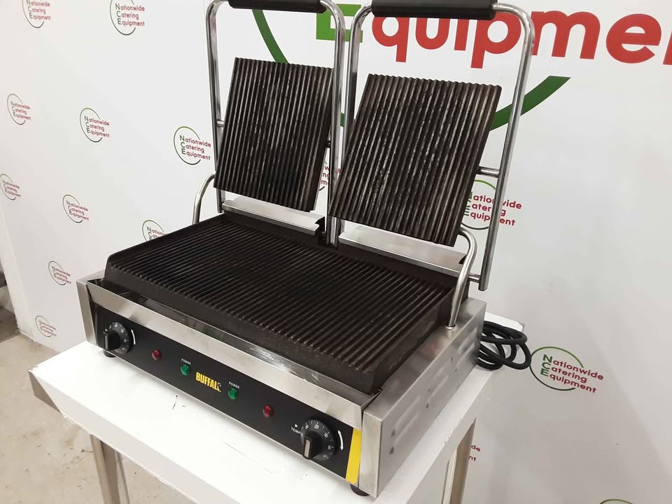 Buffalo Double Ribbed Panini/Contact Grill, Model- DM902-02 (NCE5849)