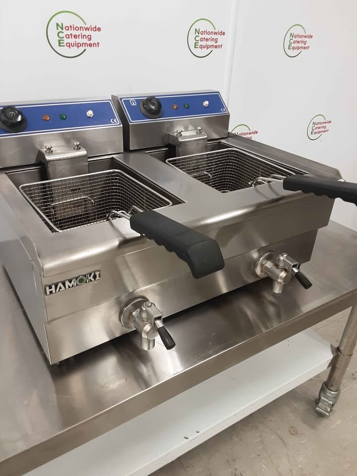 Hamoki Tabletop Twin Tank Electric (2x13amp) Fryer, Model- EF-132V (NCE5991)