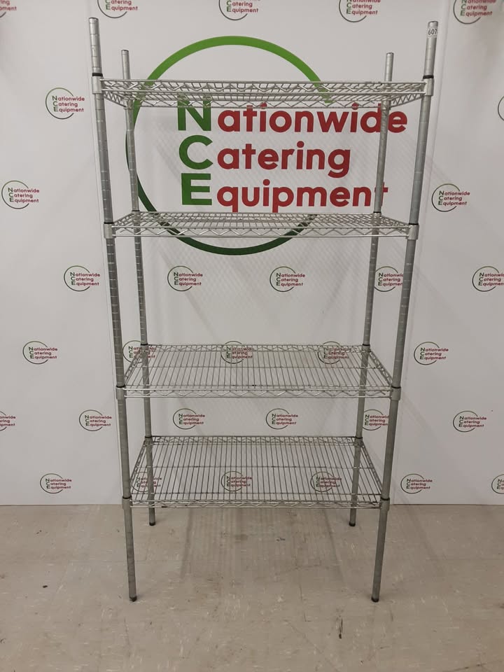 Vogue Wire Shelving Unit- Galvanised, Four Tier, 91x46cm (NCE6078)