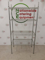 Vogue Wire Shelving Unit- Galvanised, Four Tier, 91x46cm (NCE6078)