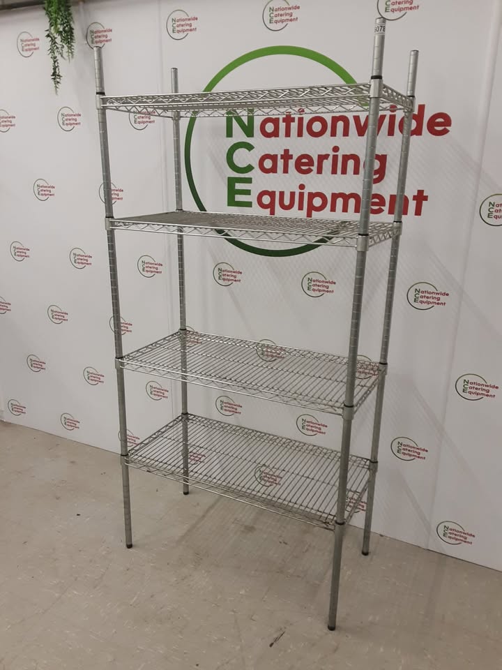 Vogue Wire Shelving Unit- Galvanised, Four Tier, 91x46cm (NCE6078)