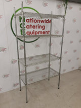 Vogue Wire Shelving Unit- Galvanised, Four Tier, 91x46cm (NCE6077)