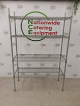 Vogue Wire Shelving Unit- Galvanised, Four Tier, 121x46cm (NCE6085)