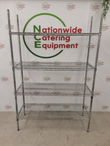 Vogue Wire Shelving Unit- Galvanised, Four Tier, 121x46cm (NCE6086)