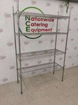 Vogue Wire Shelving Unit- Galvanised, Four Tier, 91x35cm (NCE6081)