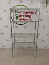 Vogue Wire Shelving Unit- Galvanised, Four Tier, 91x46cm (NCE6079)