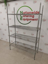 Vogue Wire Shelving Unit- Galvanised, Four Tier, 121x46cm (NCE6086)