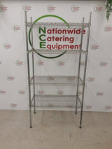 Vogue Wire Shelving Unit- Galvanised, Four Tier, 91x46cm (NCE6077)