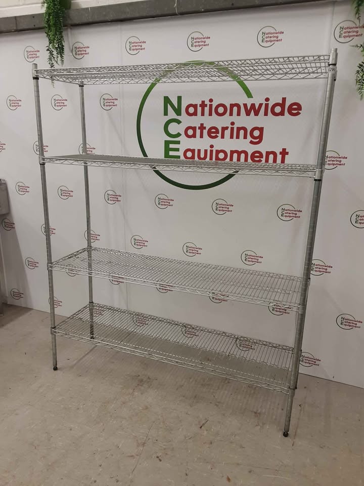 Galvanised Vogue Four Tier Wire Shelving Unit 152x46 (NCE6299)