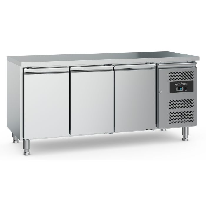 Ecofrost Three Door Flat Counter Fridge With Adjustable Feet- 180cm. Model- 7950.5040. Delivery Included