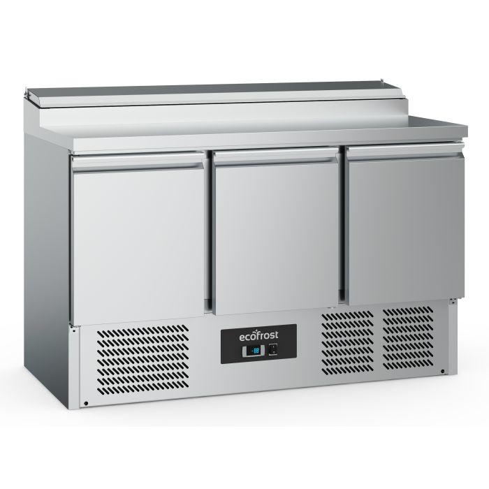 Ecofrost Three Door Counter Fridge With Toppings Opening, 137cm. Model- 7950.5060. Delivery Included