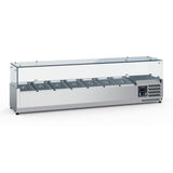 Ecofrost Tabletop Toppings Fridge With Glass Surround. 7x 1/3GN / 160cm. Model- 7950.5129.Delivery Included