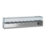 Ecofrost Tabletop Toppings Fridge With Glass Surround, For 8x 1/3GN Pans/180cm. Model-7950.5131.Delivery Included