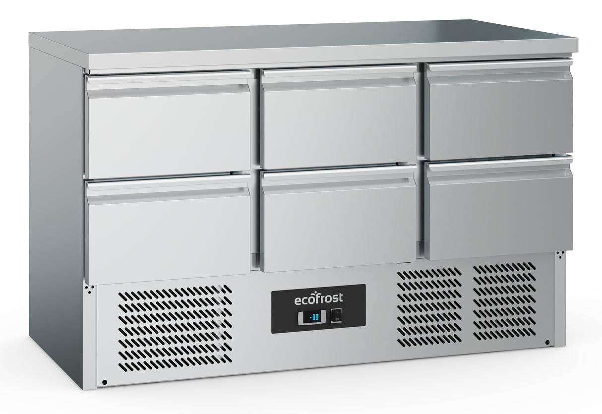 Ecofrost Six Drawer Counter Fridge, 137cm. Delivery Included