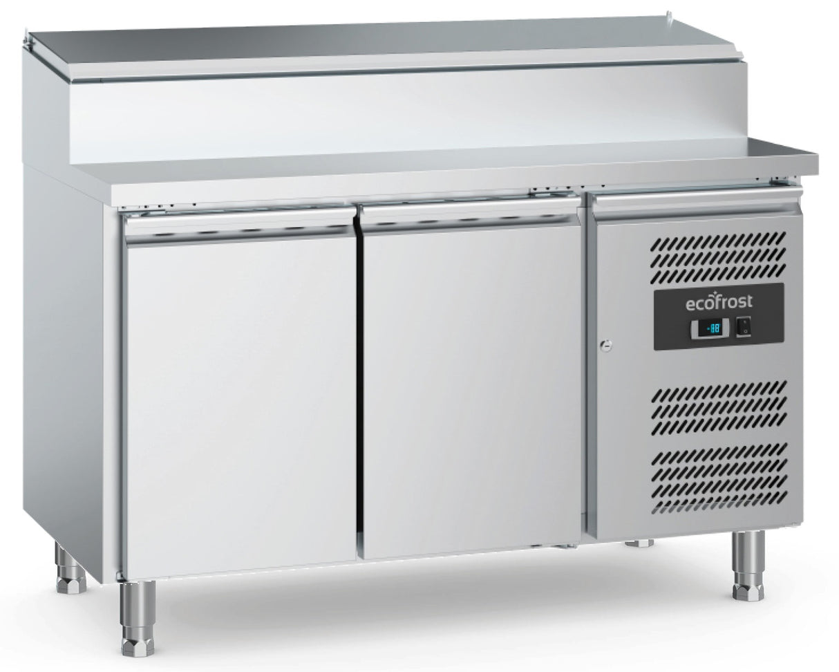 Ecofrost Two Door Counter Fridge With Toppings Opening, Adjustable Feet, 136cm. Delivery Included