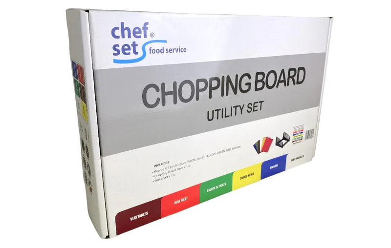 Chefset Six Piece Chopping Board Set, With Rack & Wall Chart (NCE6595)