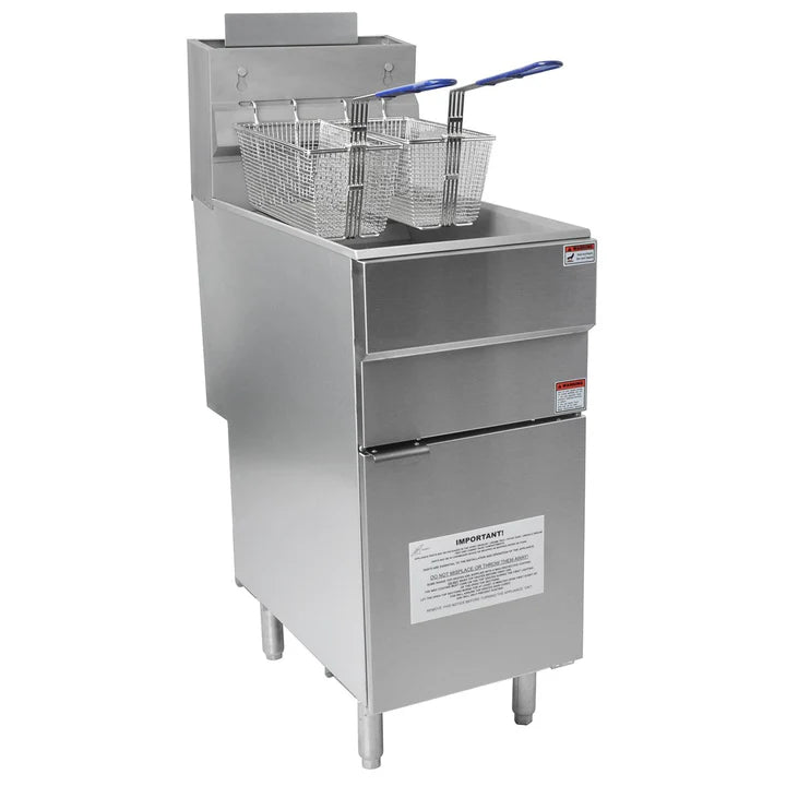 Hamoki Single Tank, Three Burner, Natural Gas Free-Standing Fryer, Model- GF90 (4168)