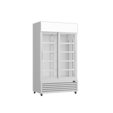 Prodis White Double Sliding Door Tall Shop Fridge, Model-XD701S. Delivery Included