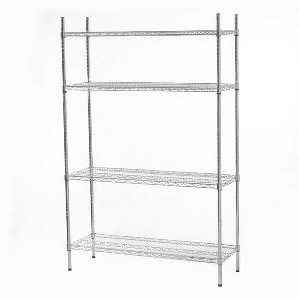 Connecta Chrome Wire Shelving Unit - 4 Tier, 120cm x 40cm (NCE4455)