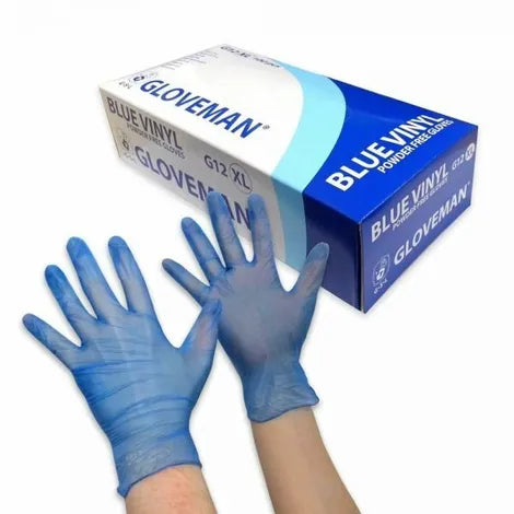 Disposable Blue Vinyl Gloves - Large/100 Per Box (4189)