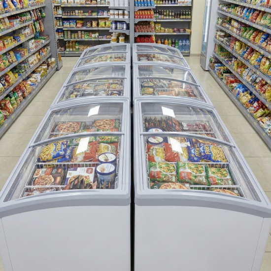 Prodis Curved Glass Display Freezer, 546L/182cm, Model- NVC5. Delivery Included