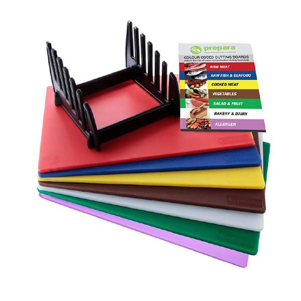 Prepara Set Of 7 Chopping Boards With Rack And Wall Chart (1591)