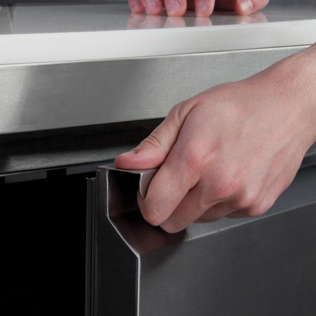 Prodis Three Door Granite Counter Fridge With Topping Unit Above, Model-EC-3PIZZA. Delivery Included