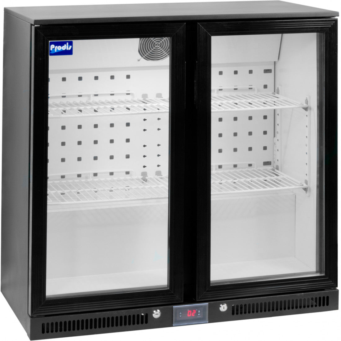 Prodis Double Hinged Door Black Bottle Cooler, Model- NT2BH-HC. Delivery Included