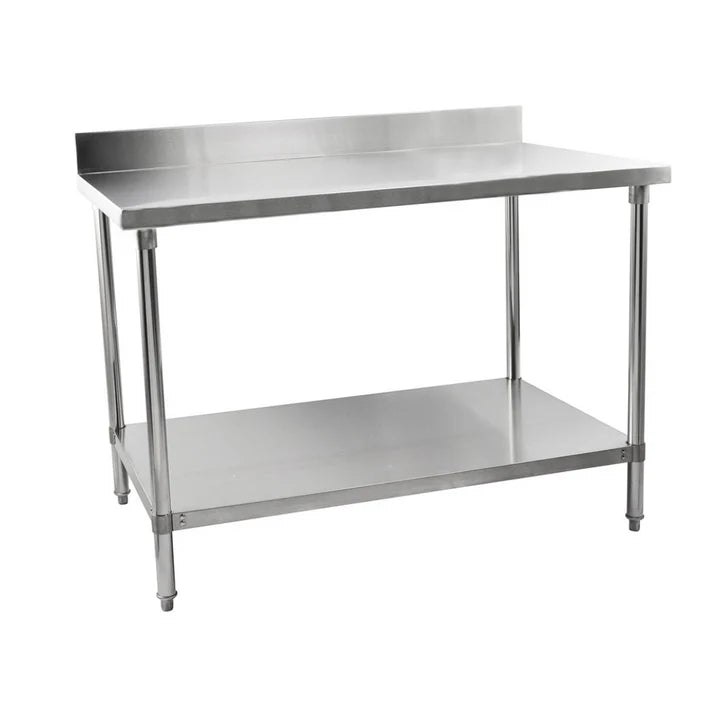 Hamoki Stainless Steel Table with Upstand and Lower Shelf, 150cm x 60cm, Model- IMT-156B (4171)