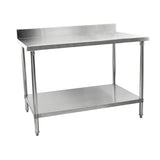 Hamoki Stainless Steel Table with Upstand And Lower Shelf. 90cm x 60cm, Model- IMT-096B (4169)