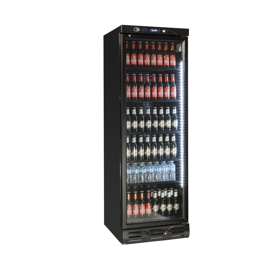 Prodis XD380K Black Single Door Tall Display Fridge. Delivery Included